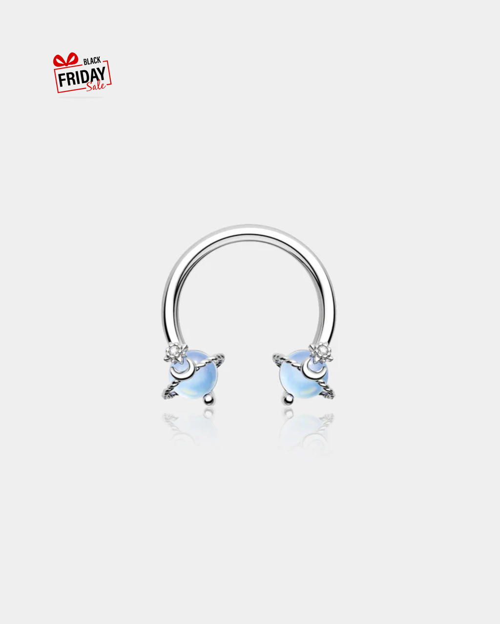 Synthetic Opal Planet Horseshoe Septum Ring
