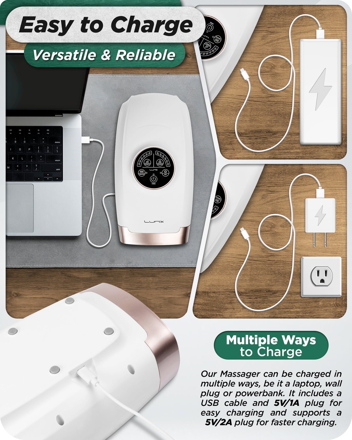 LX3 Cordless Hand Massager White