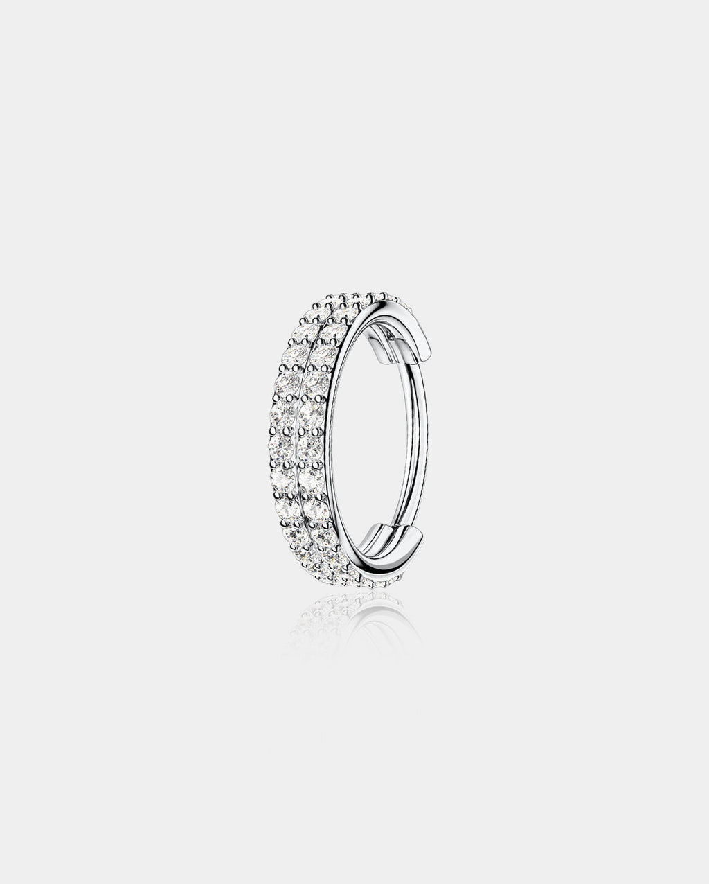 16G CZ Double Hoop Hinged Cartilage Ring