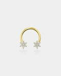 14K Gold Flower Horseshoe Septum Ring
