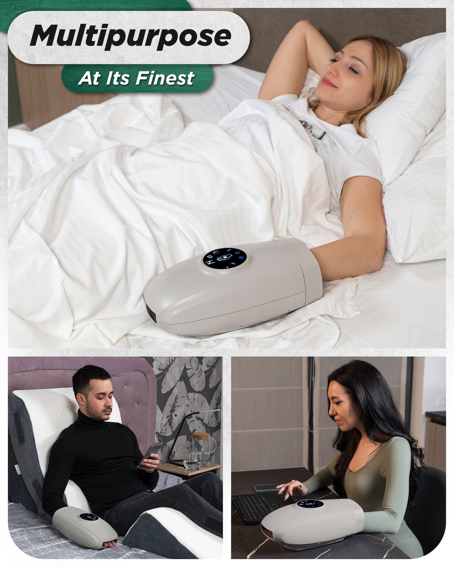 LX7 Touchscreen Hand Massager Gray