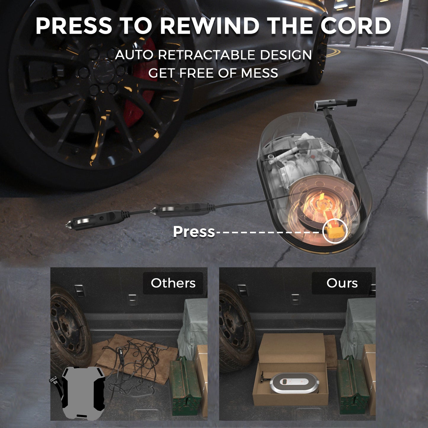 Retractable Car Tire Inflator