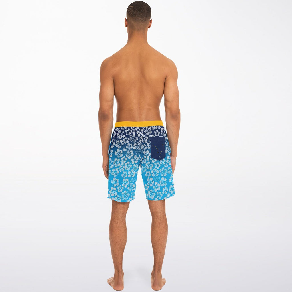 Alaska Libertarian Hawaiian Board Shorts - With Igloos and Porcupines