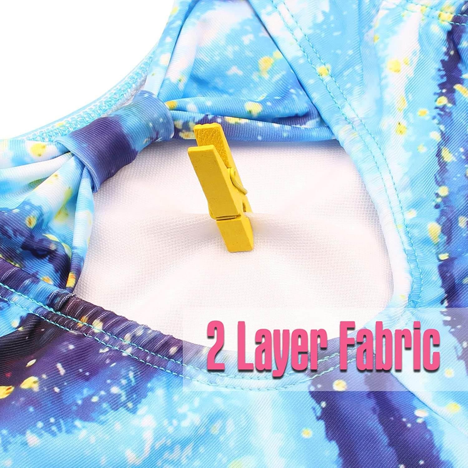 Blue Celestial Swirl Gymnastics Unitard Biketard