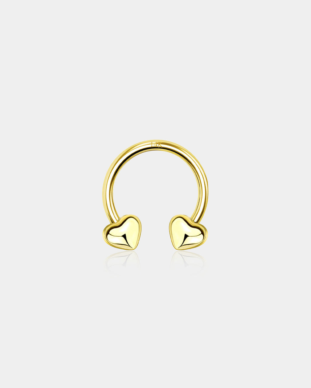 14K Gold Heart Horseshoe Septum Ring