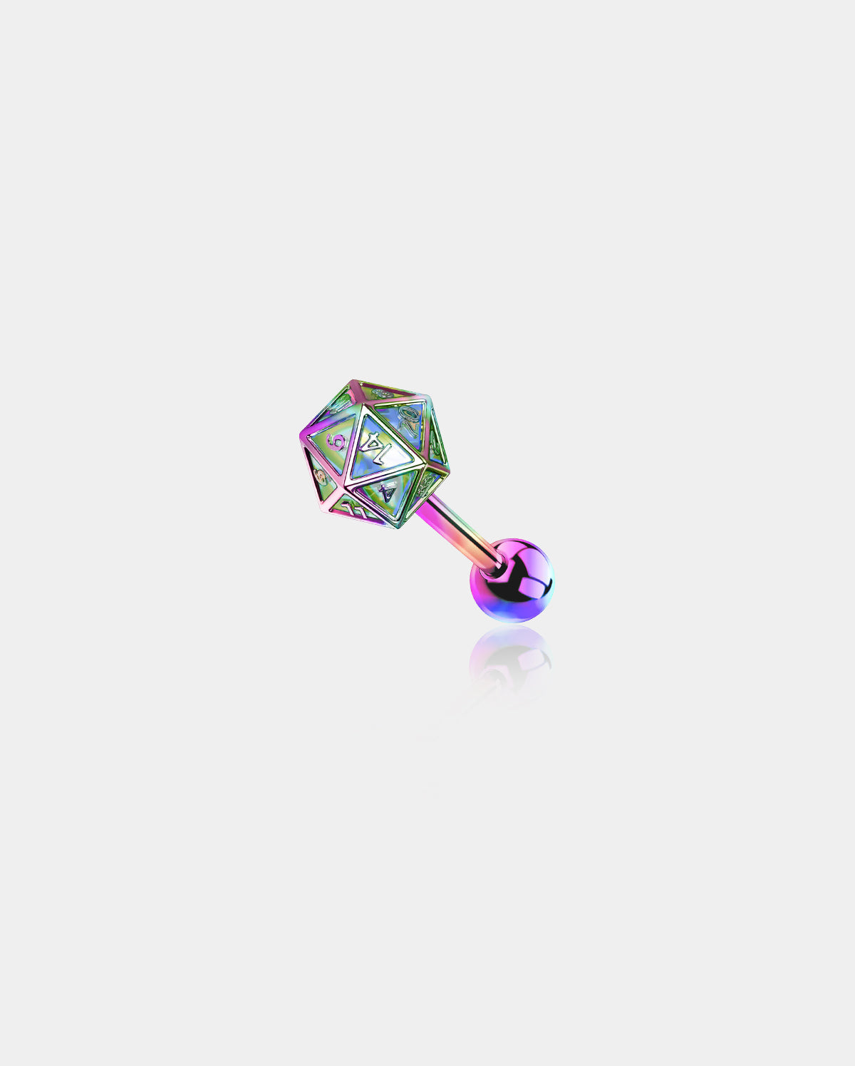 D20 Glitter Dice Helix Earring