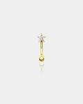 14K Gold Star CZ Eyebrow Earring