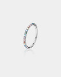 18G Black/Rainbow CZ Segment Nose Ring