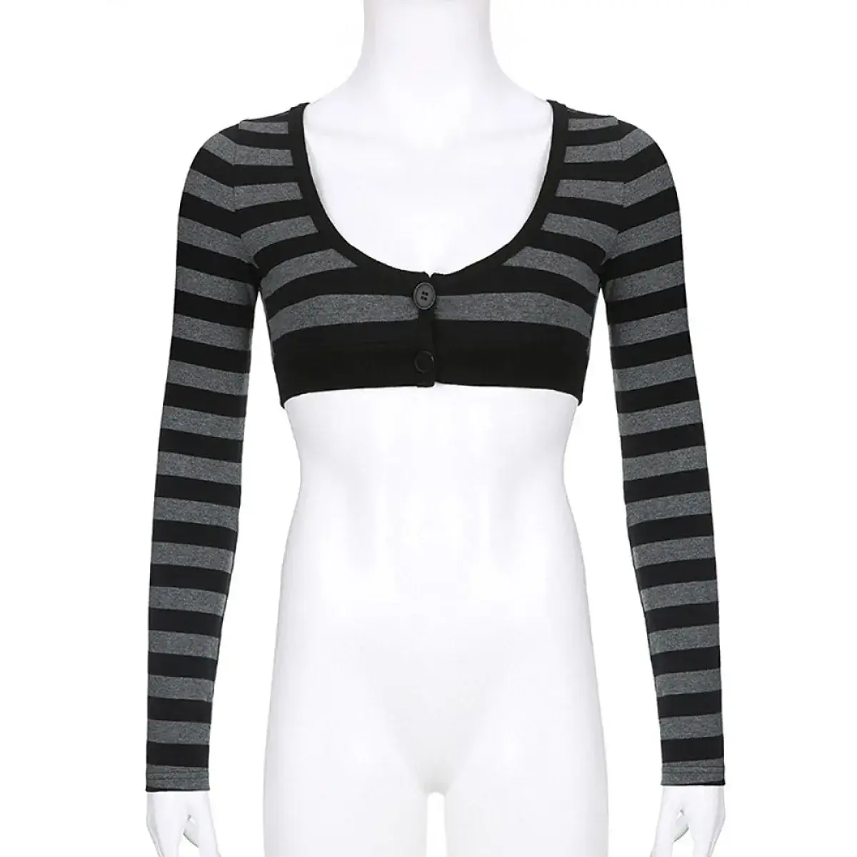 90s Grunge Style Striped Cropped Top