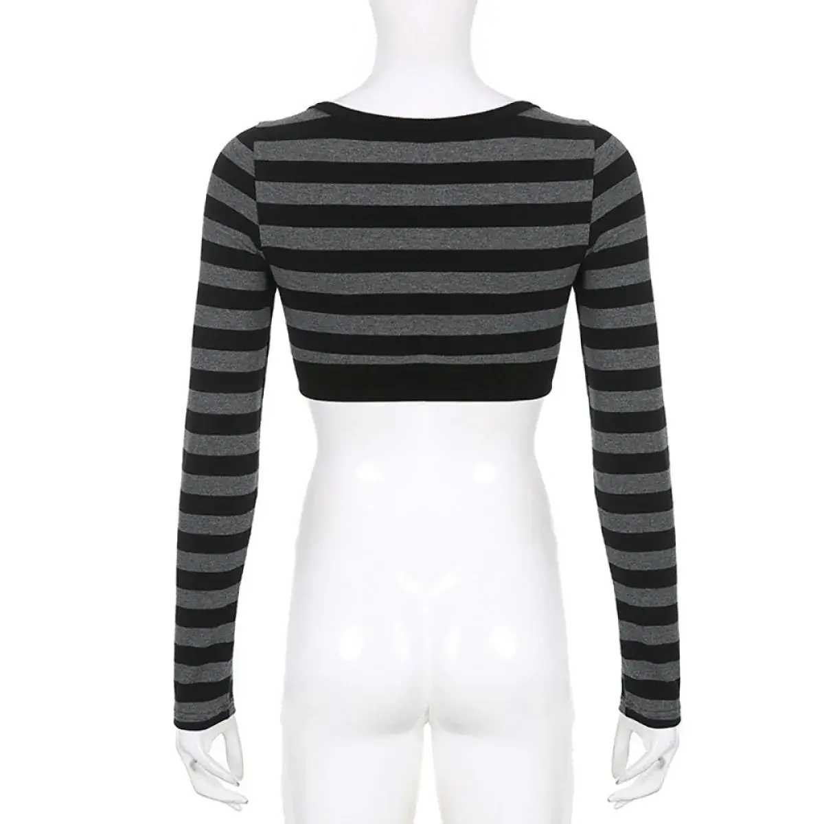 90s Grunge Style Striped Cropped Top