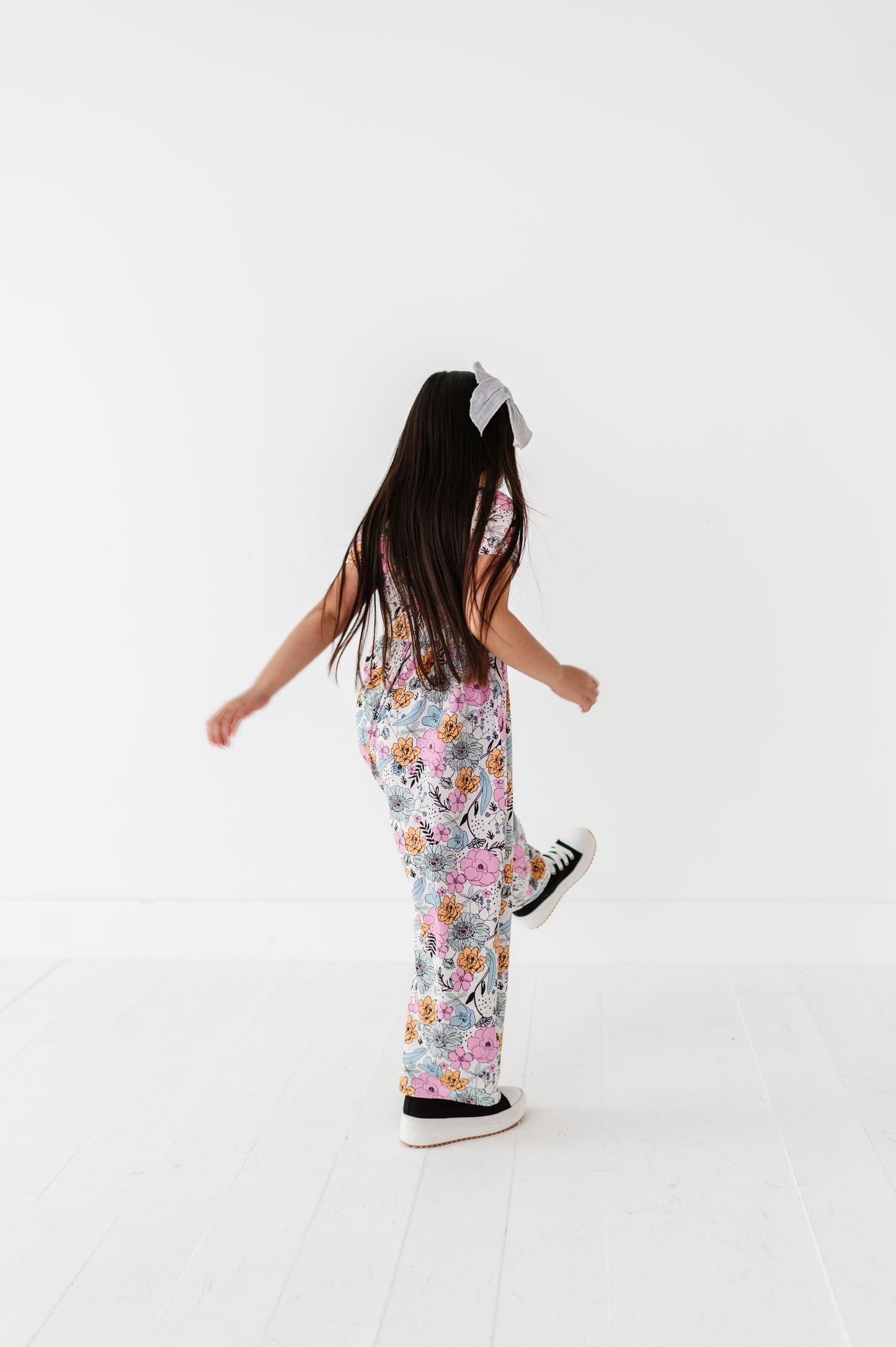 Vintage Sketchy Floral Romper