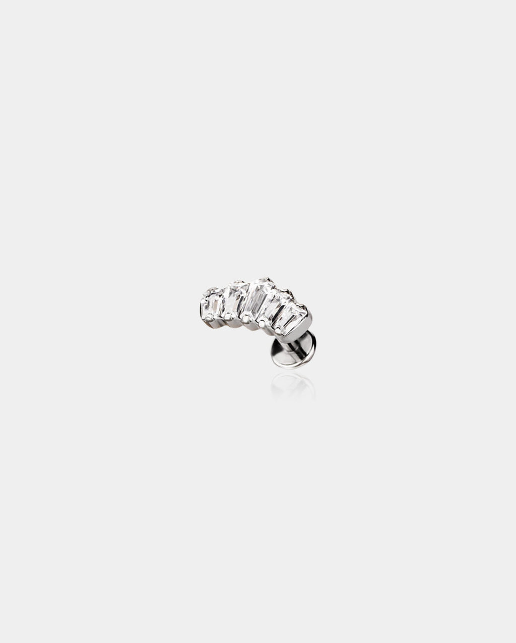 Crown CZ Internally Threaded Titanium Helix Stud