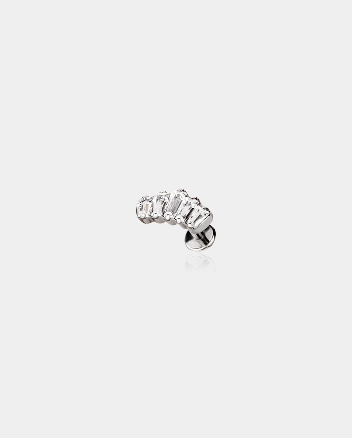Crown CZ Internally Threaded Titanium Helix Stud