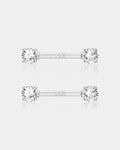 14K White Gold Round CZ Nipple Ring
