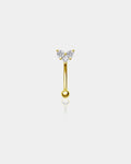 14K Gold Heart Shape CZ Rook Earring