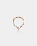 14K Rose Gold CZ V-Shape Segment Septum Ring