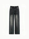'Diamond Glaze' Shinning Rhinestone Oversized Denim Pants