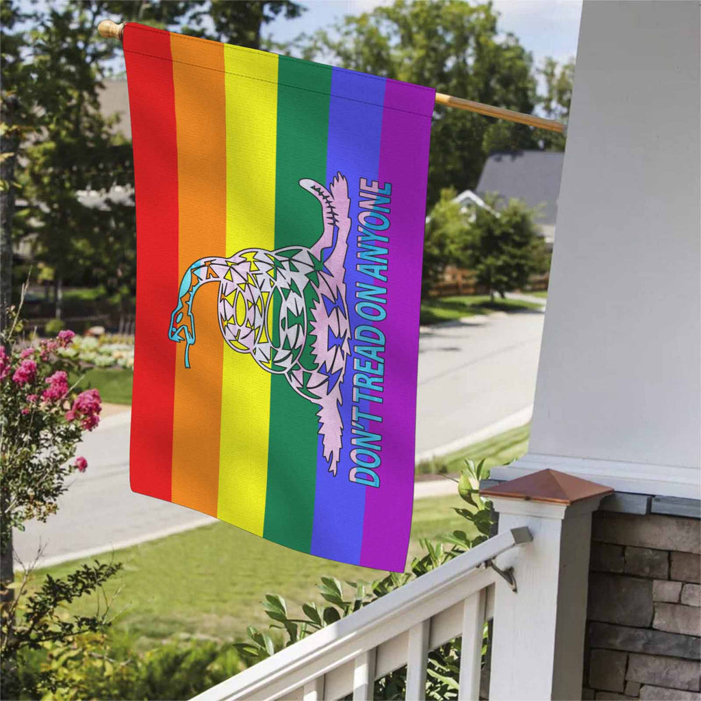 Don't Tread Snake -LGBT - trans Two Sided Flag