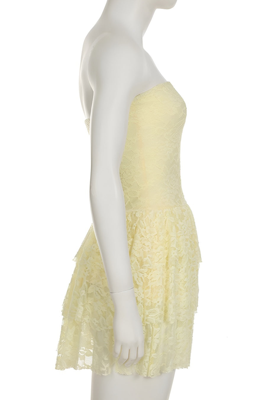 Stylish slight stretch lace tube design mini dress