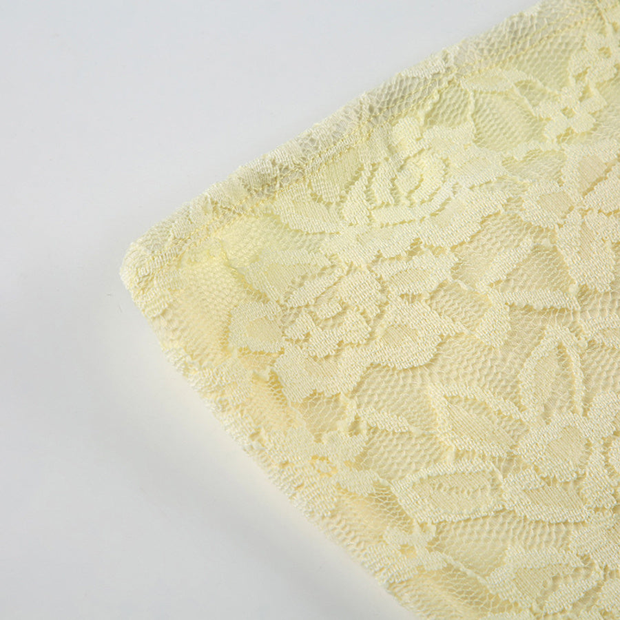 Stylish slight stretch lace tube design mini dress