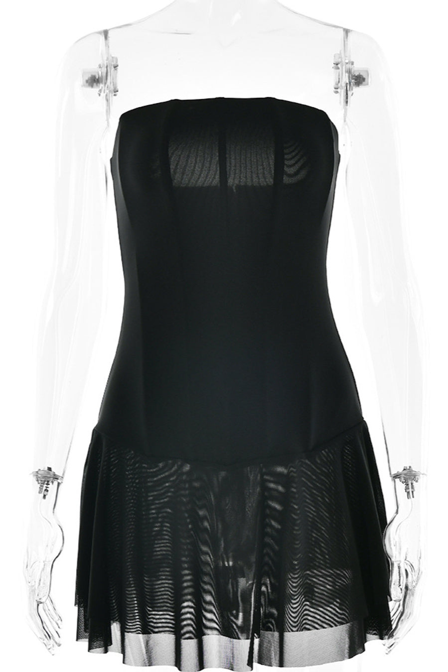 Sexy slight stretch tube design 3 colors solid color mini dress