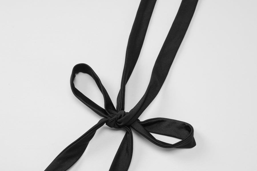 Sexy slight stretch halter-neck solid color v-neck slim mini dress