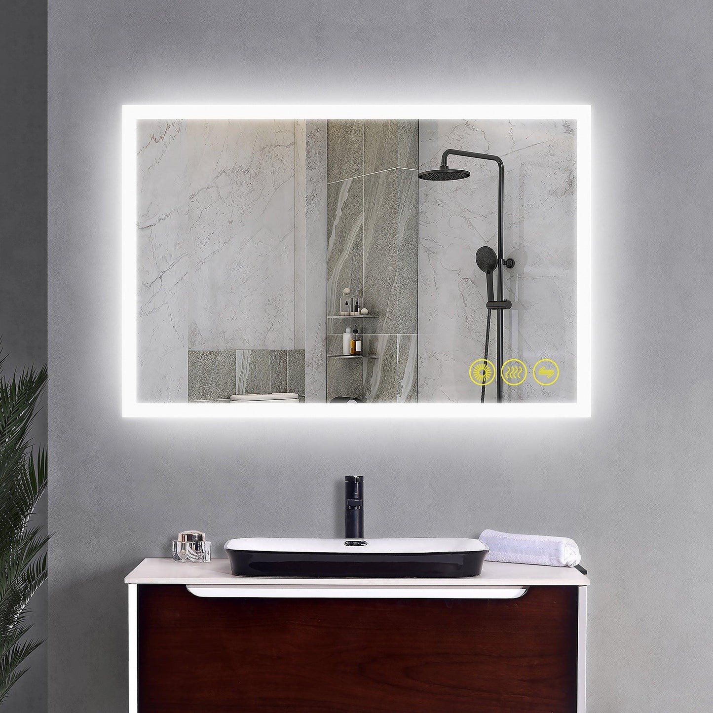 SmartGlow Dimmable LED Frameless Anti-Fog Bathroom Vanity Mirror