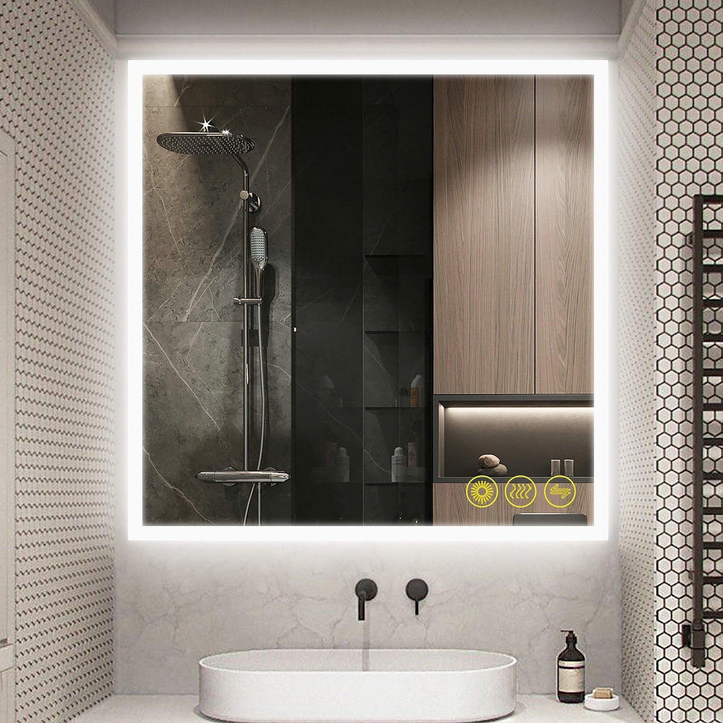 SmartGlow Dimmable LED Frameless Anti-Fog Bathroom Vanity Mirror