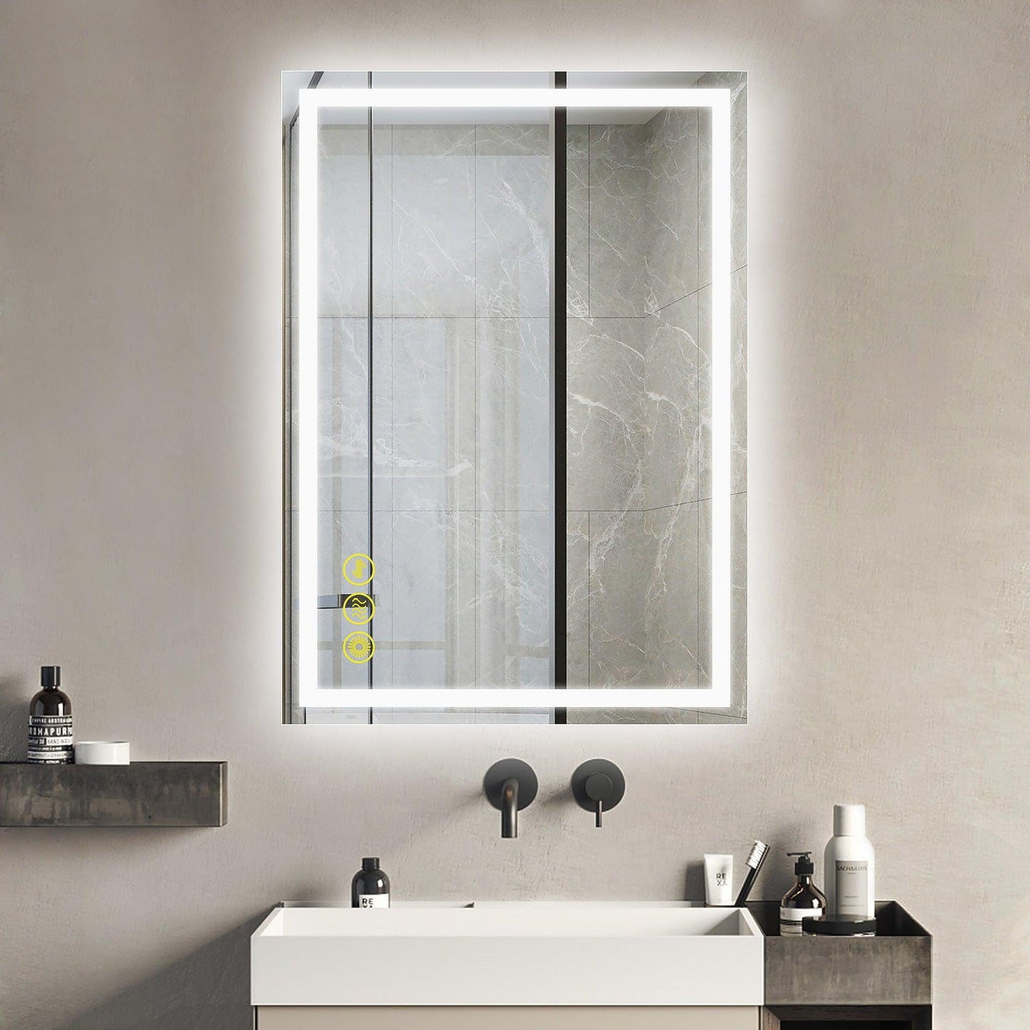 GlareGuard Anti-Fog Bathroom Led Mirror Backlit Illuminated Mirror Touch Switch Dimmable