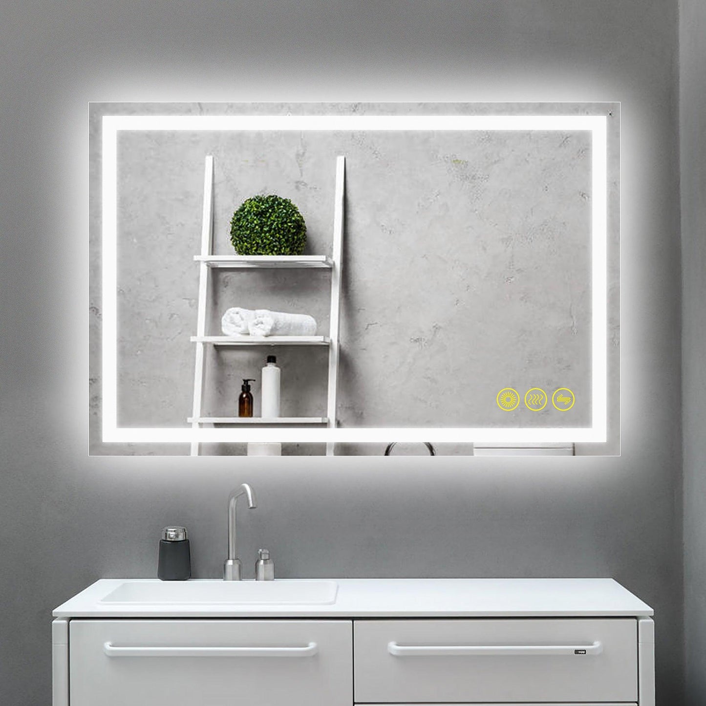 GlareGuard Anti-Fog Bathroom Led Mirror Backlit Illuminated Mirror Touch Switch Dimmable