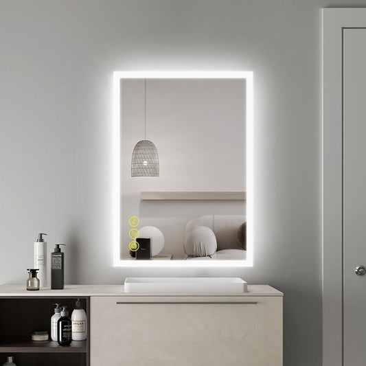 SmartGlow Dimmable LED Frameless Anti-Fog Bathroom Vanity Mirror