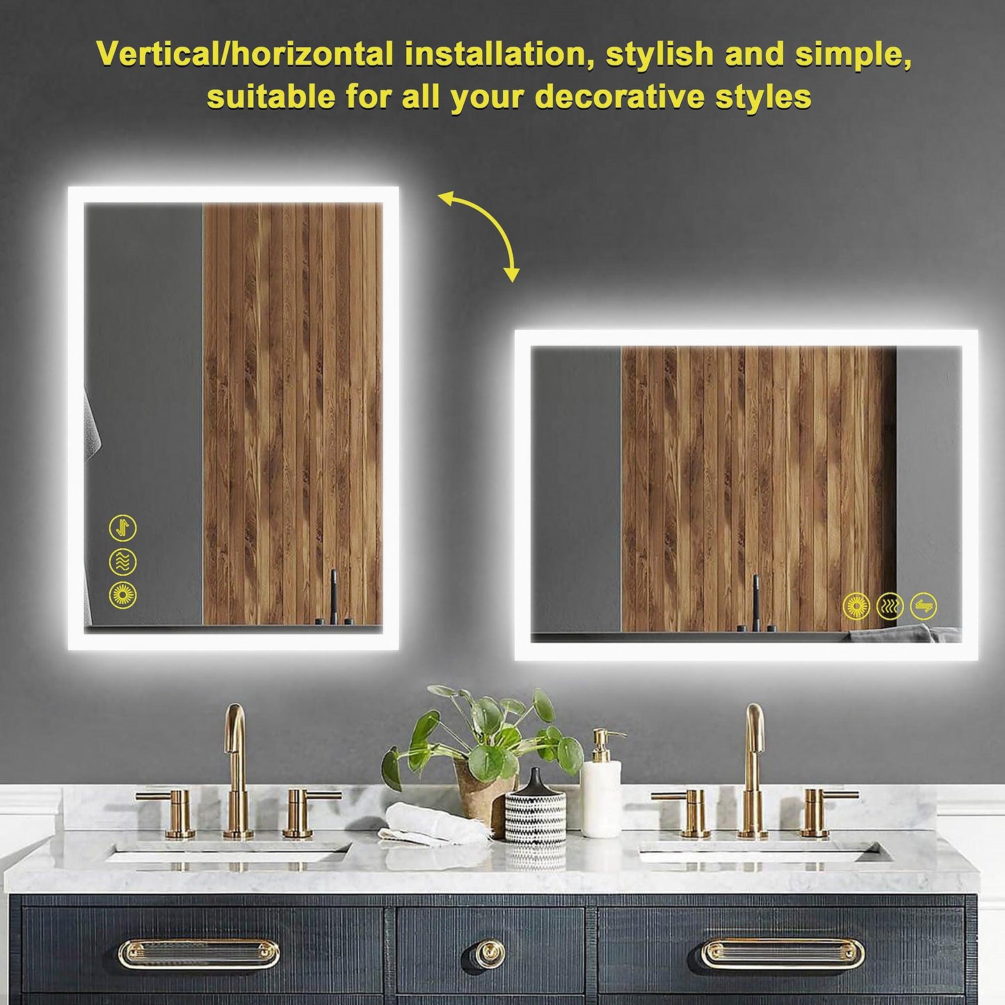 SmartGlow Dimmable LED Frameless Anti-Fog Bathroom Vanity Mirror