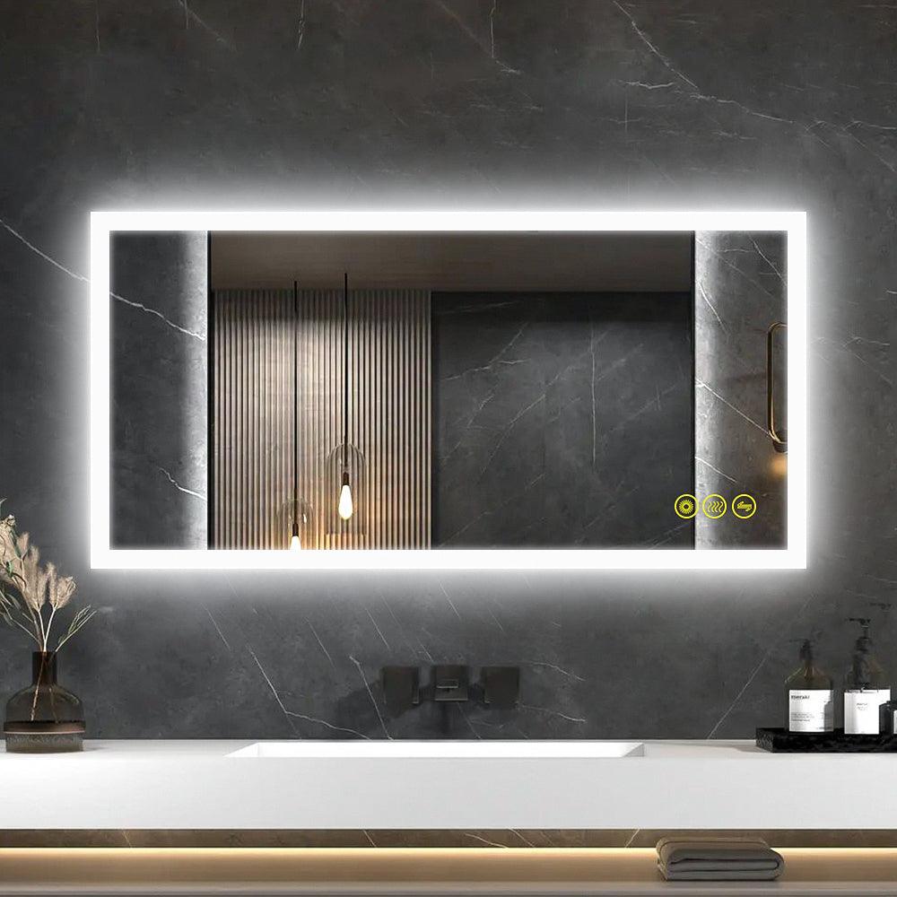 SmartGlow Dimmable LED Frameless Anti-Fog Bathroom Vanity Mirror