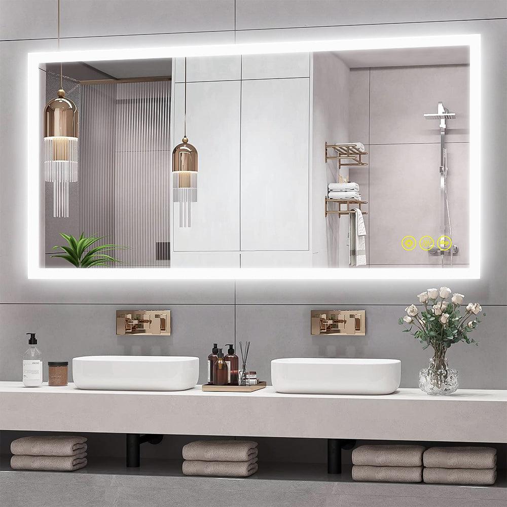 SmartGlow Dimmable LED Frameless Anti-Fog Bathroom Vanity Mirror