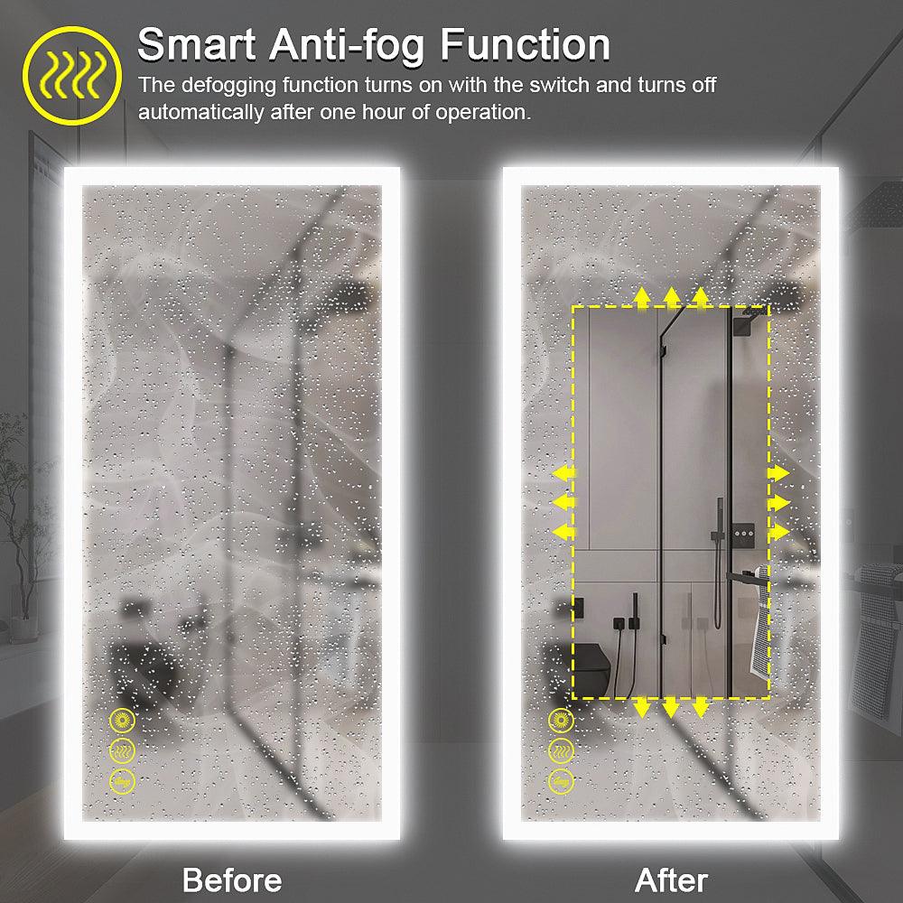 SmartGlow Dimmable LED Frameless Anti-Fog Bathroom Vanity Mirror