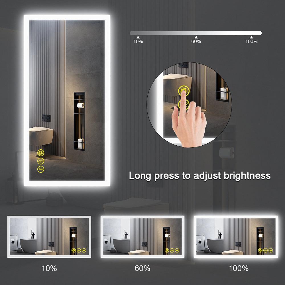 SmartGlow Dimmable LED Frameless Anti-Fog Bathroom Vanity Mirror
