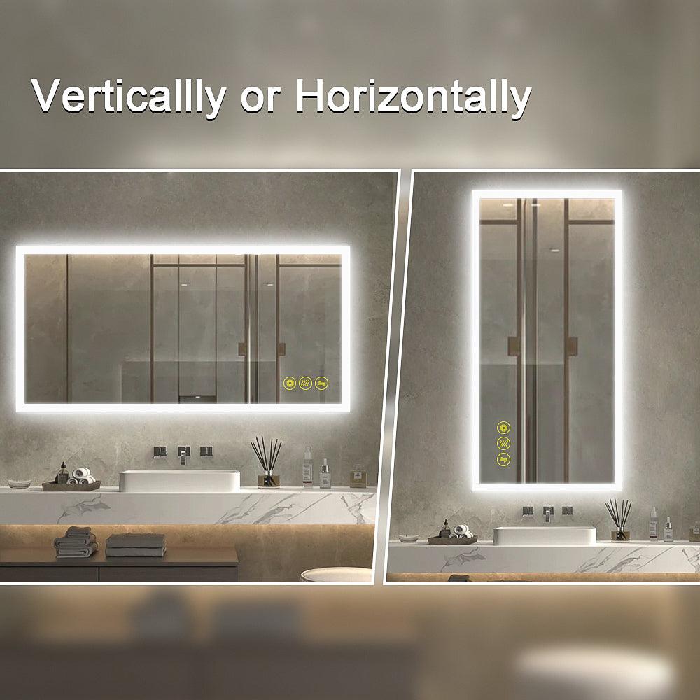 SmartGlow Dimmable LED Frameless Anti-Fog Bathroom Vanity Mirror