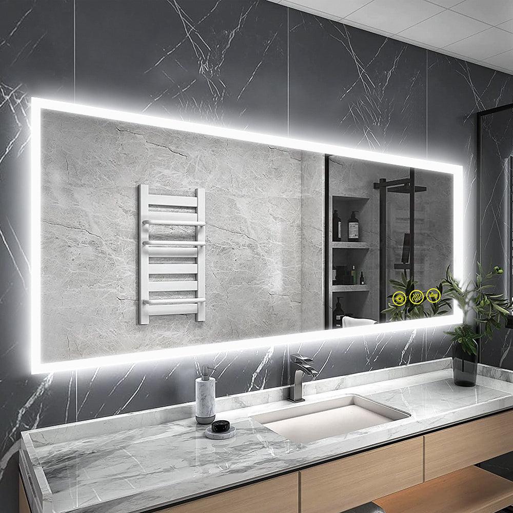 SmartGlow Dimmable LED Frameless Anti-Fog Bathroom Vanity Mirror