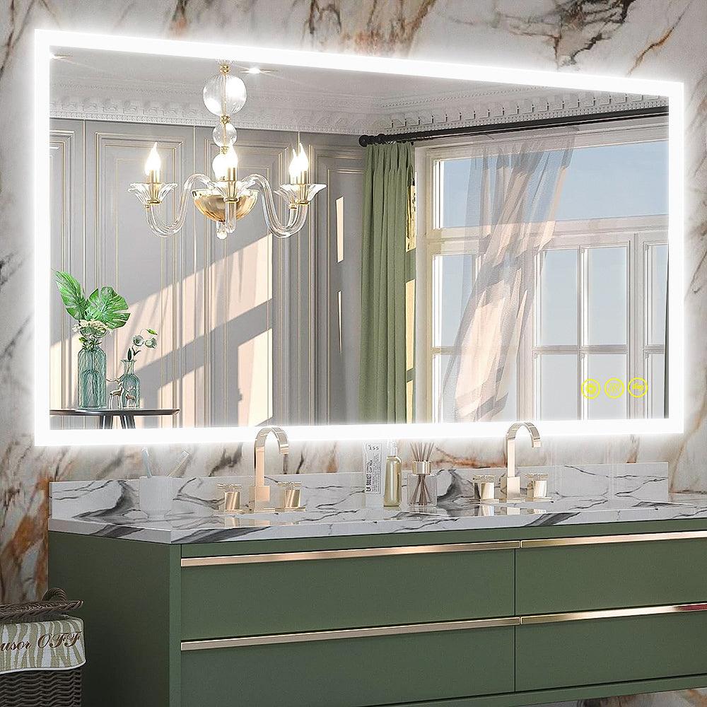 SmartGlow Dimmable LED Frameless Anti-Fog Bathroom Vanity Mirror