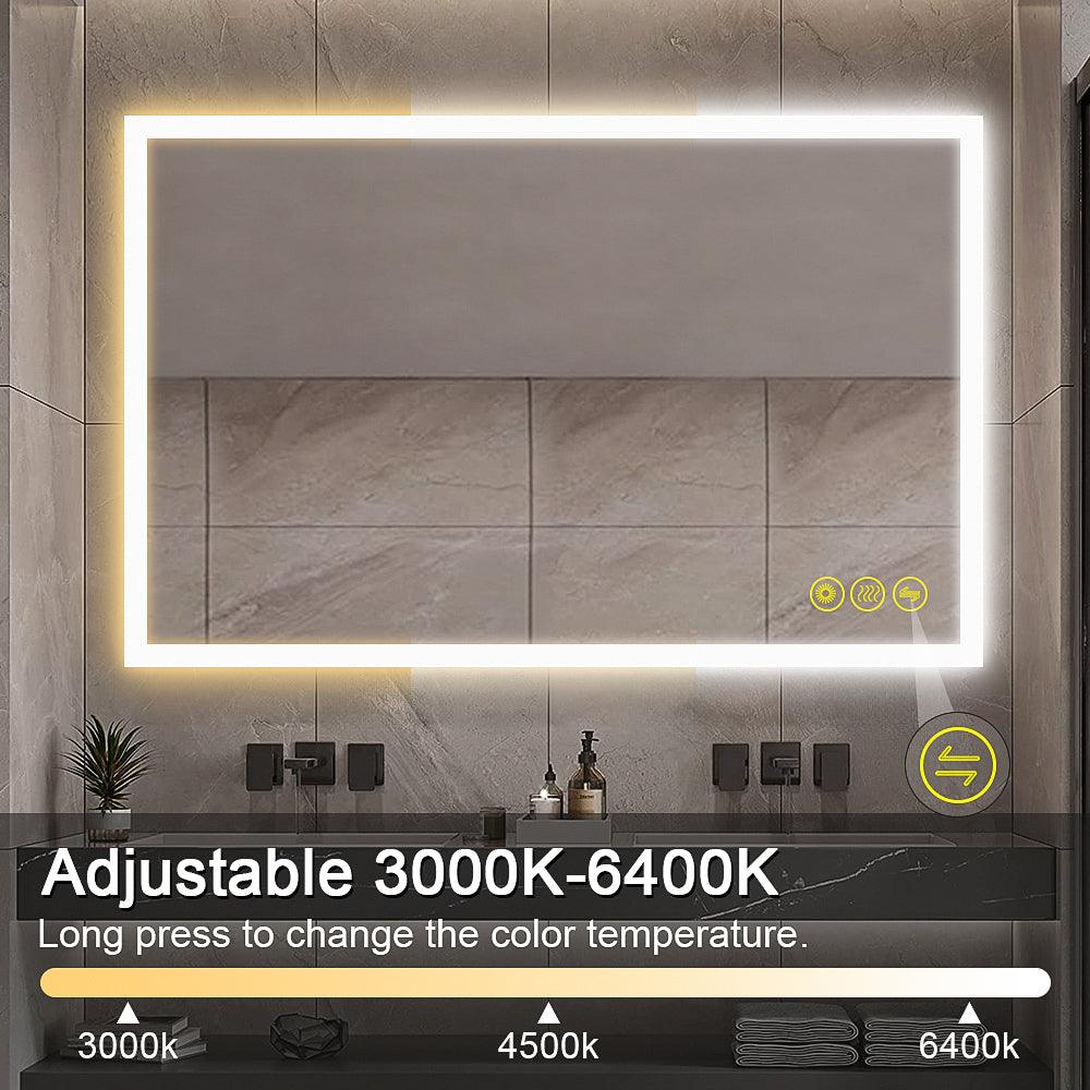 SmartGlow Dimmable LED Frameless Anti-Fog Bathroom Vanity Mirror