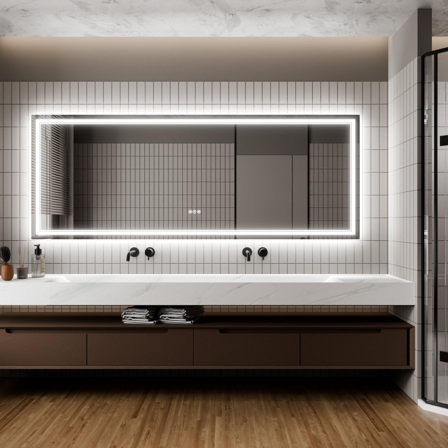 GlareGuard Anti-Fog Bathroom Dimmable Led Mirror Backlit Illuminated Mirror Touch Switch