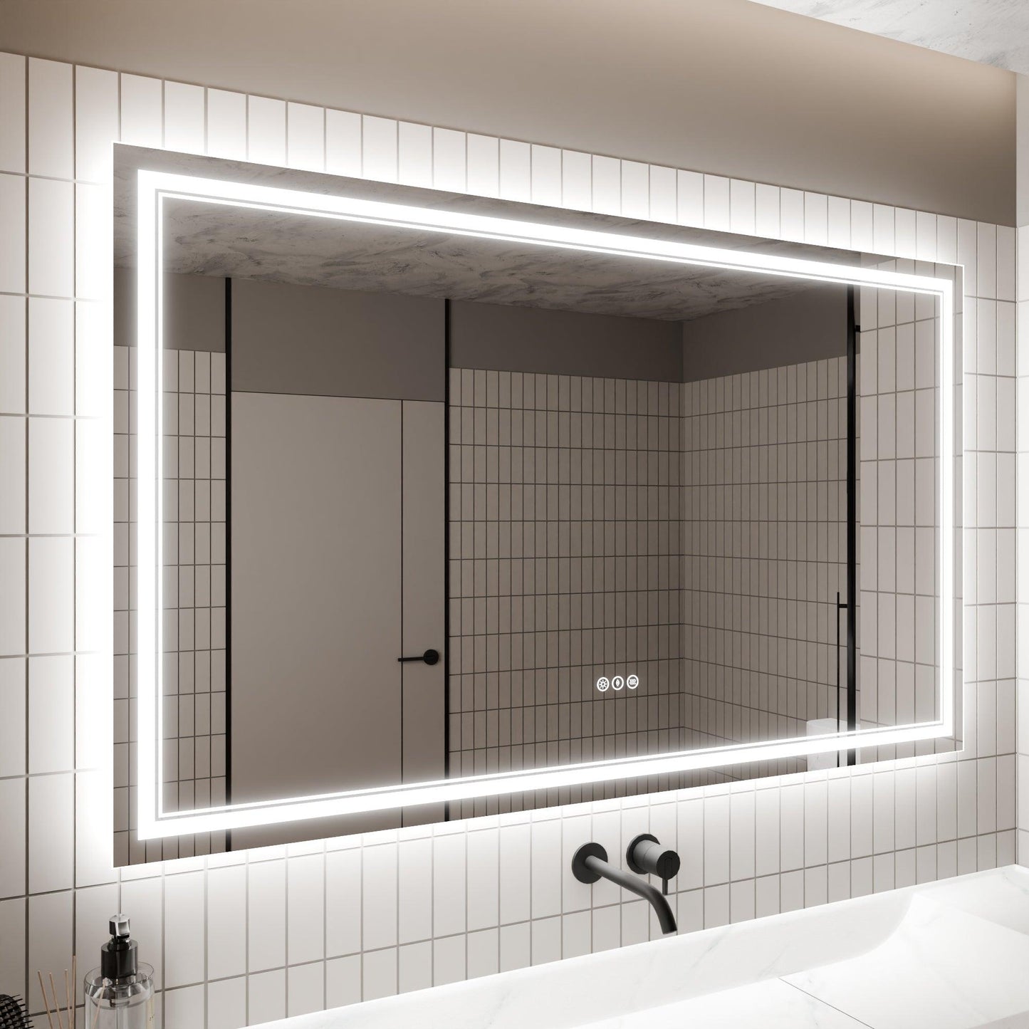 GlareGuard Anti-Fog Bathroom Dimmable Led Mirror Backlit Illuminated Mirror Touch Switch