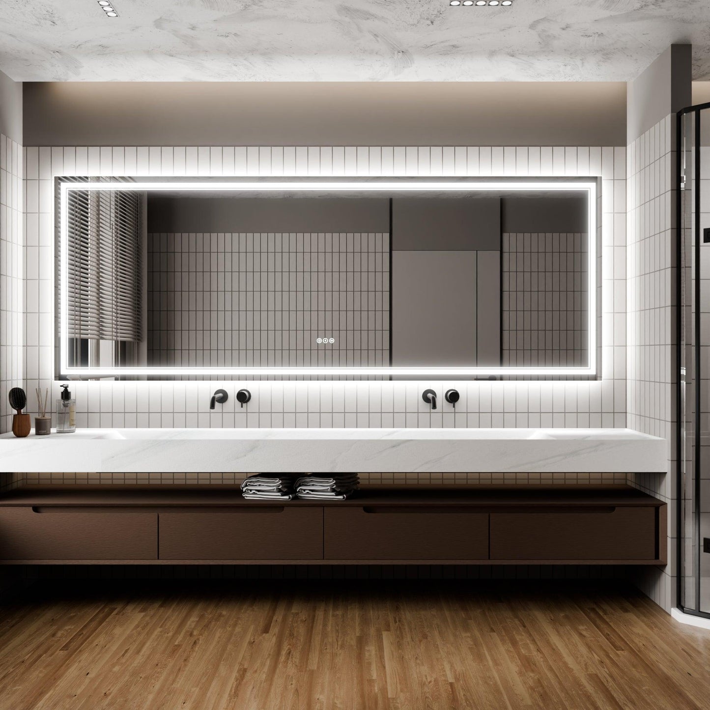 GlareGuard Anti-Fog Bathroom Dimmable Led Mirror Backlit Illuminated Mirror Touch Switch