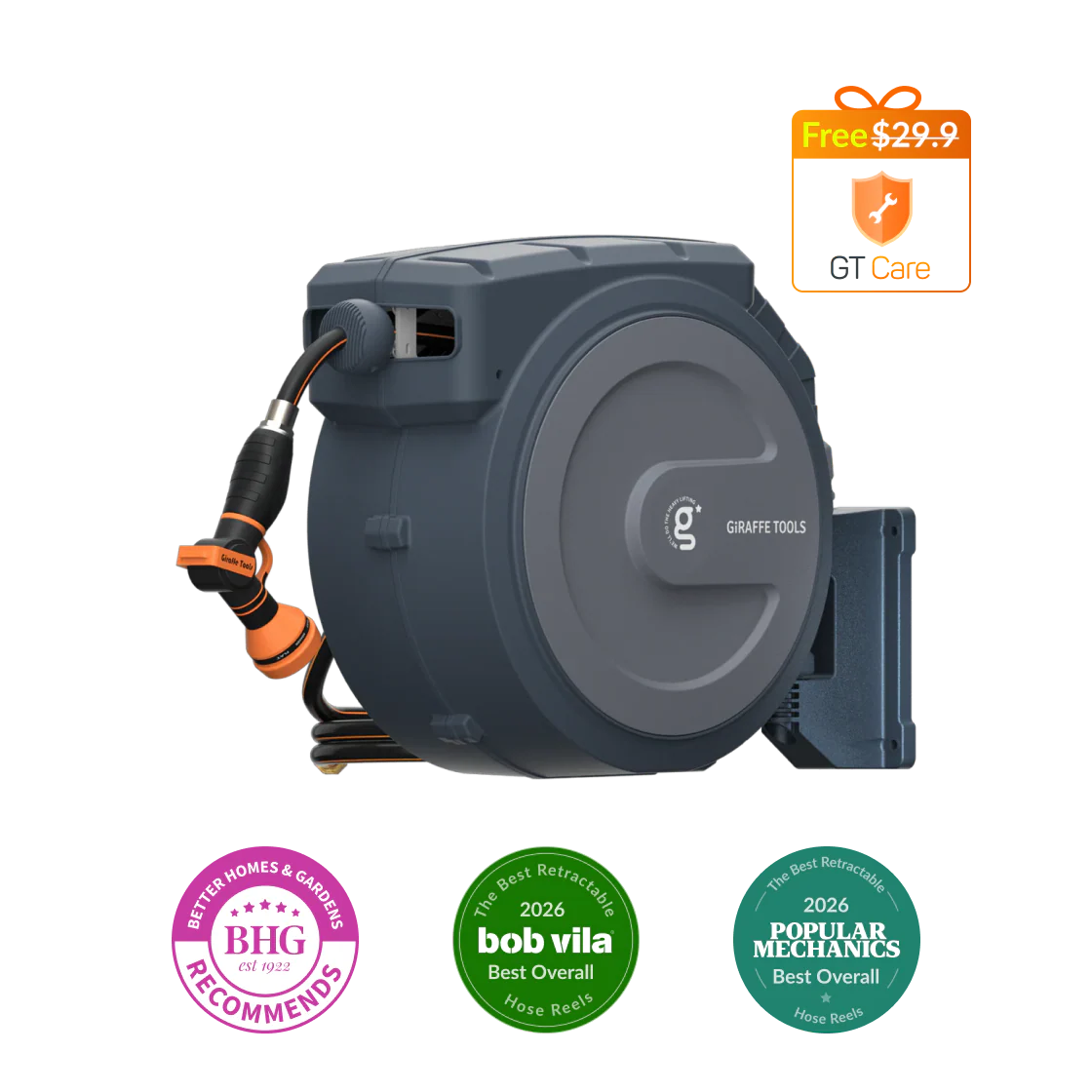 Retractable Garden Hose Reel 65ft-155ft