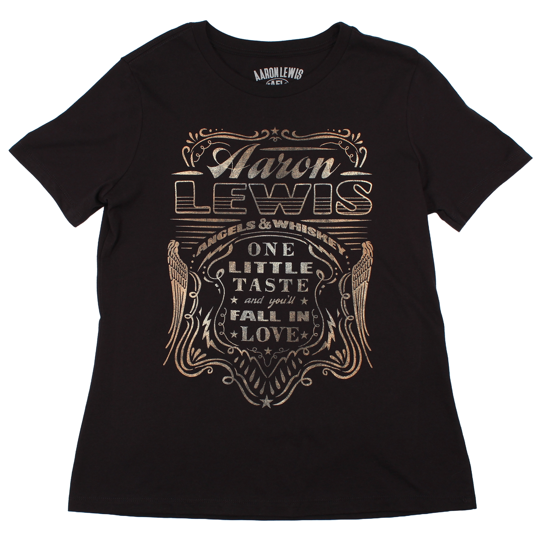 Aaron Lewis Ladies Angels and Whiskey Tee (Black)