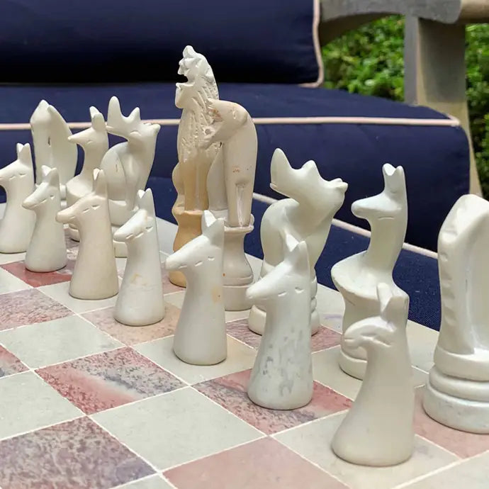 Africa Soapstone Carved Chess Set