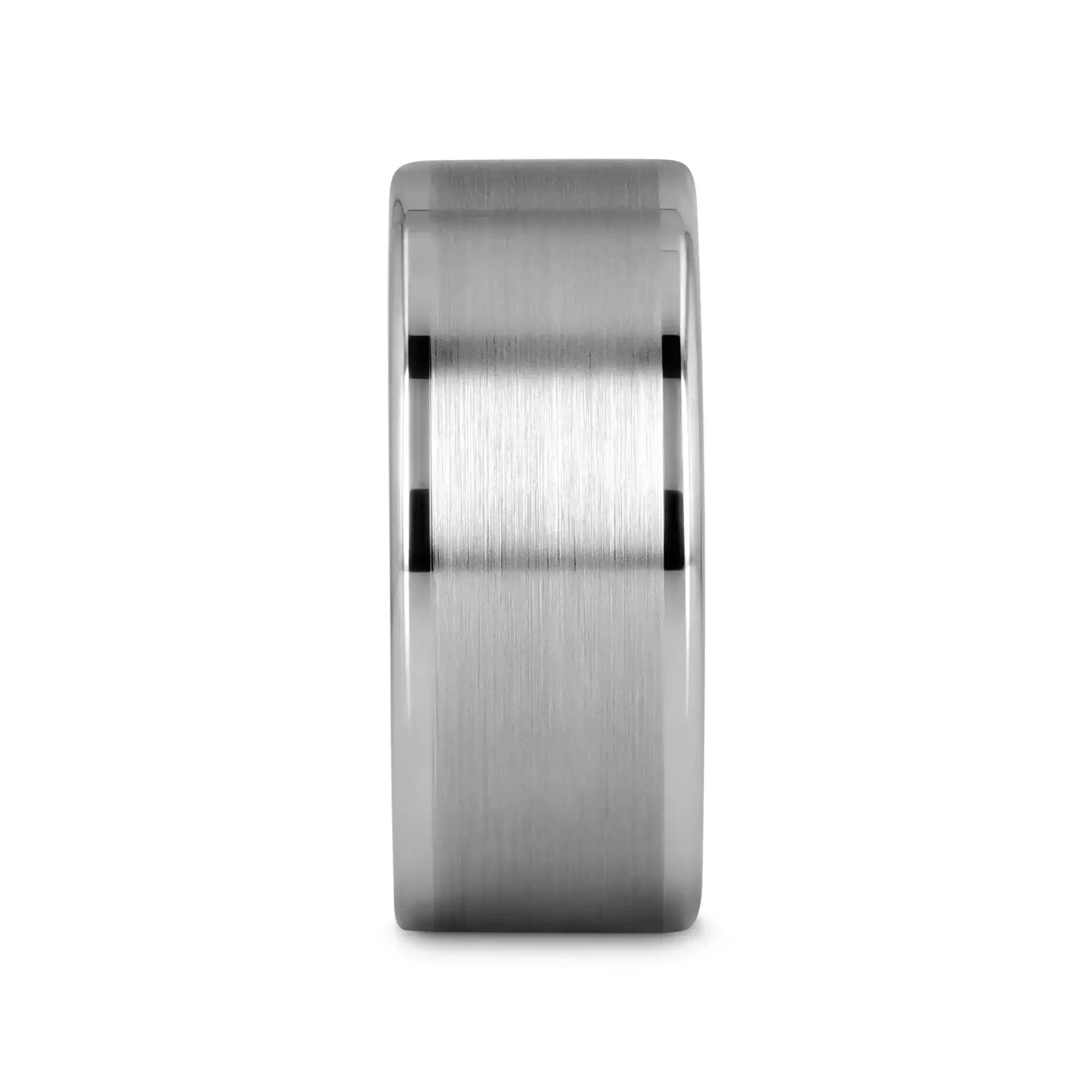 AIRES Flat Brush Finish Center Polished Edges Tungsten Carbide Ring - 4mm - 10mm