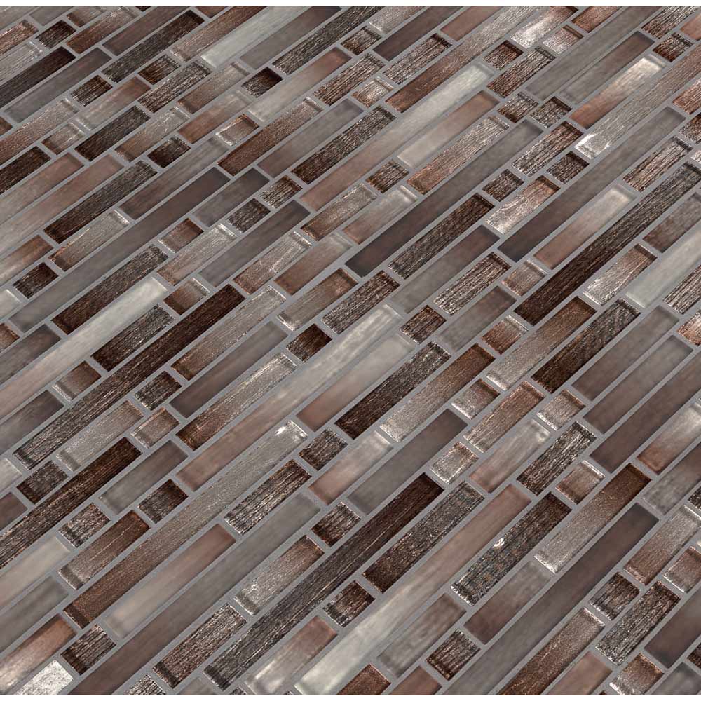 Akaya Copper Interlocking 11.75" x 12" Glass Mesh-Mounted Mosaic Tile Pattern-MSI Collection