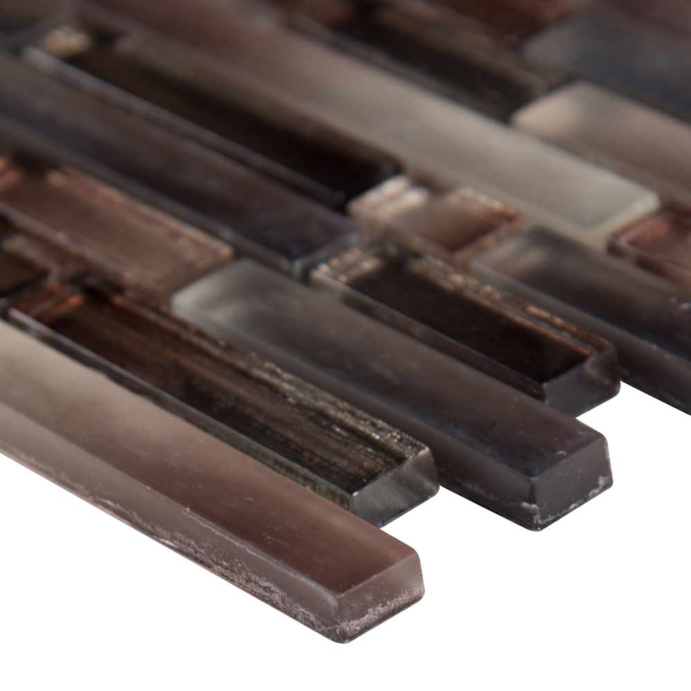 Akaya Copper Interlocking 11.75" x 12" Glass Mesh-Mounted Mosaic Tile Pattern-MSI Collection