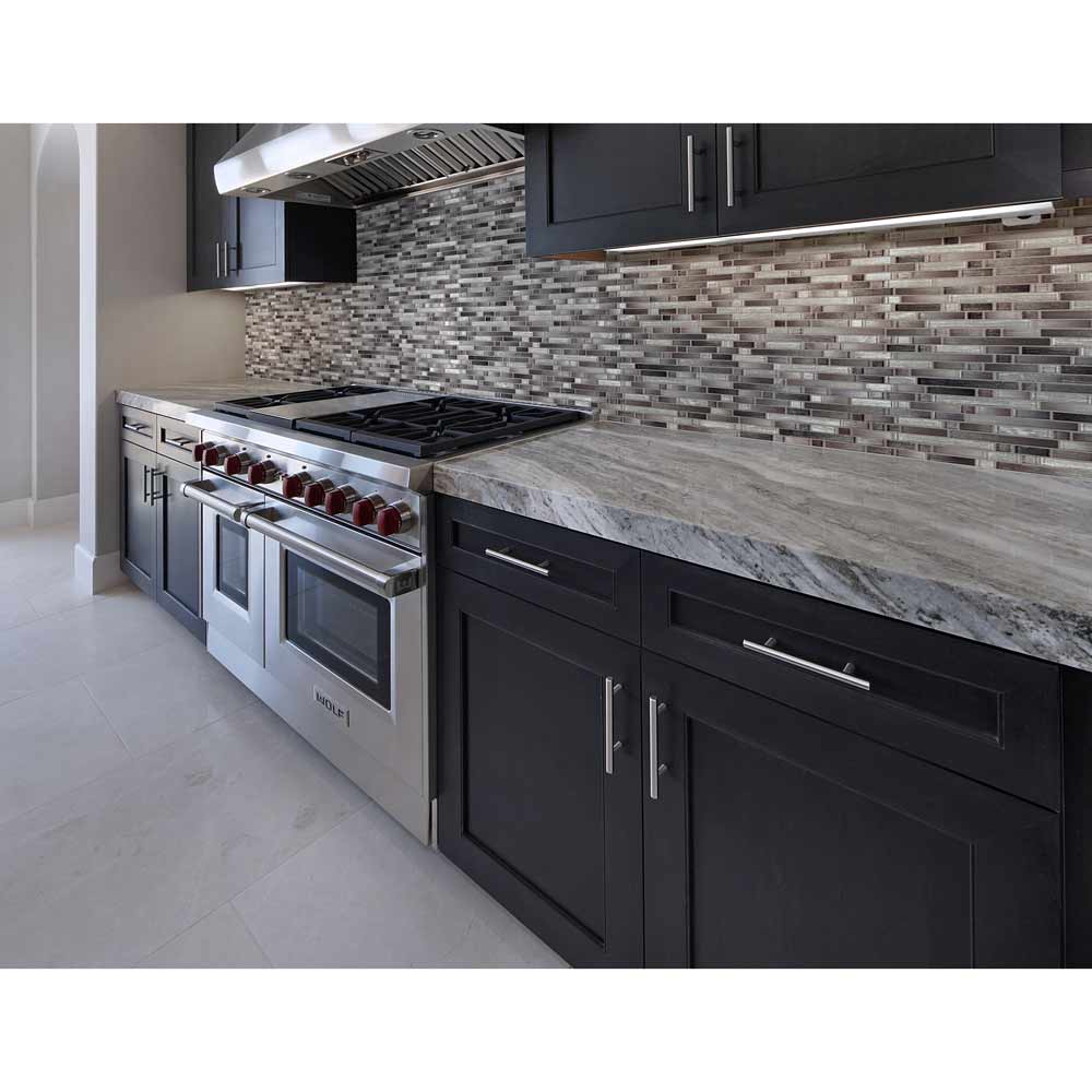 Akaya Nero Interlocking 11.75" x 12" Glass Mesh-Mounted Mosaic Tile Pattern-MSI Collection